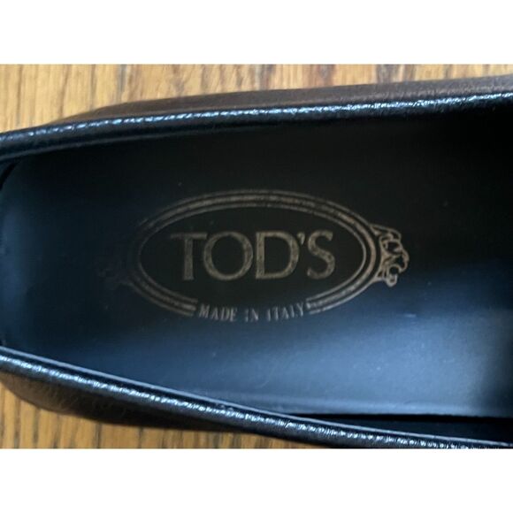 TOD\'S Black Leather Horsebit Slip On Loafers Shoes   Mens Size 8